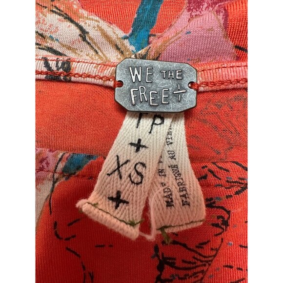 Free People Birds of Paradise Top XS Bell Sleeve Fairy Floral Bohemian Feminine - Picture 3 of 10